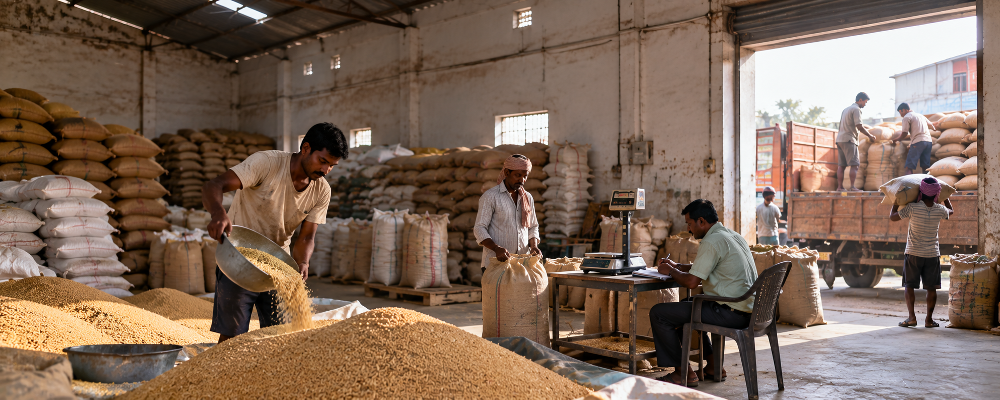 Bulk Rice & Grain Godown Bagging Operations