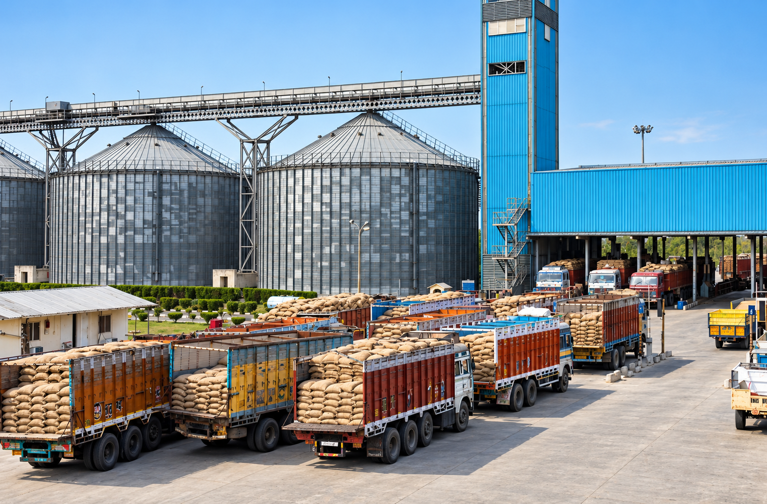 High-Capacity Grain Silos & Full-Truckload Fleet Mobilization